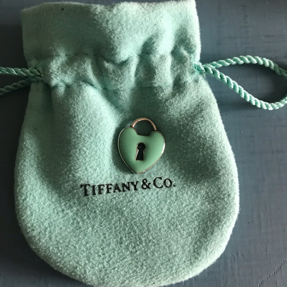 Tiffany blue heart lock charm